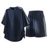 Men's Casual Jacquard Stripe T-Shirt & Shorts Two-Piece Set