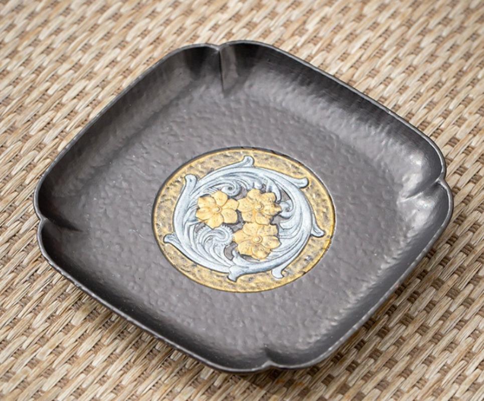 Japanese Antique Copper Coasters Retro Heat Insulation Cup Holder Mat Pad Chinese Kung Fu Gungfu Tea Ceremony Tea Trays Teaware