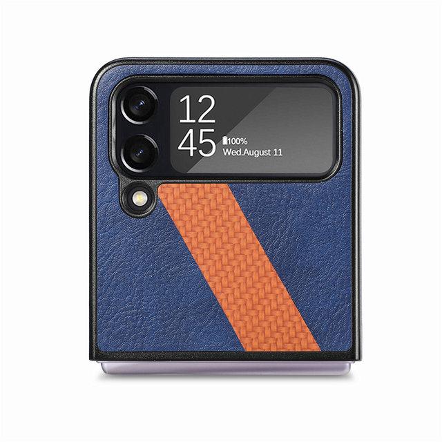 Lightweight Hybrid Color Leather Protective Case For Samsung Galaxy Z Flip4 Flip 4 5g Zflip4 Shockproof Cell Phone Cover
