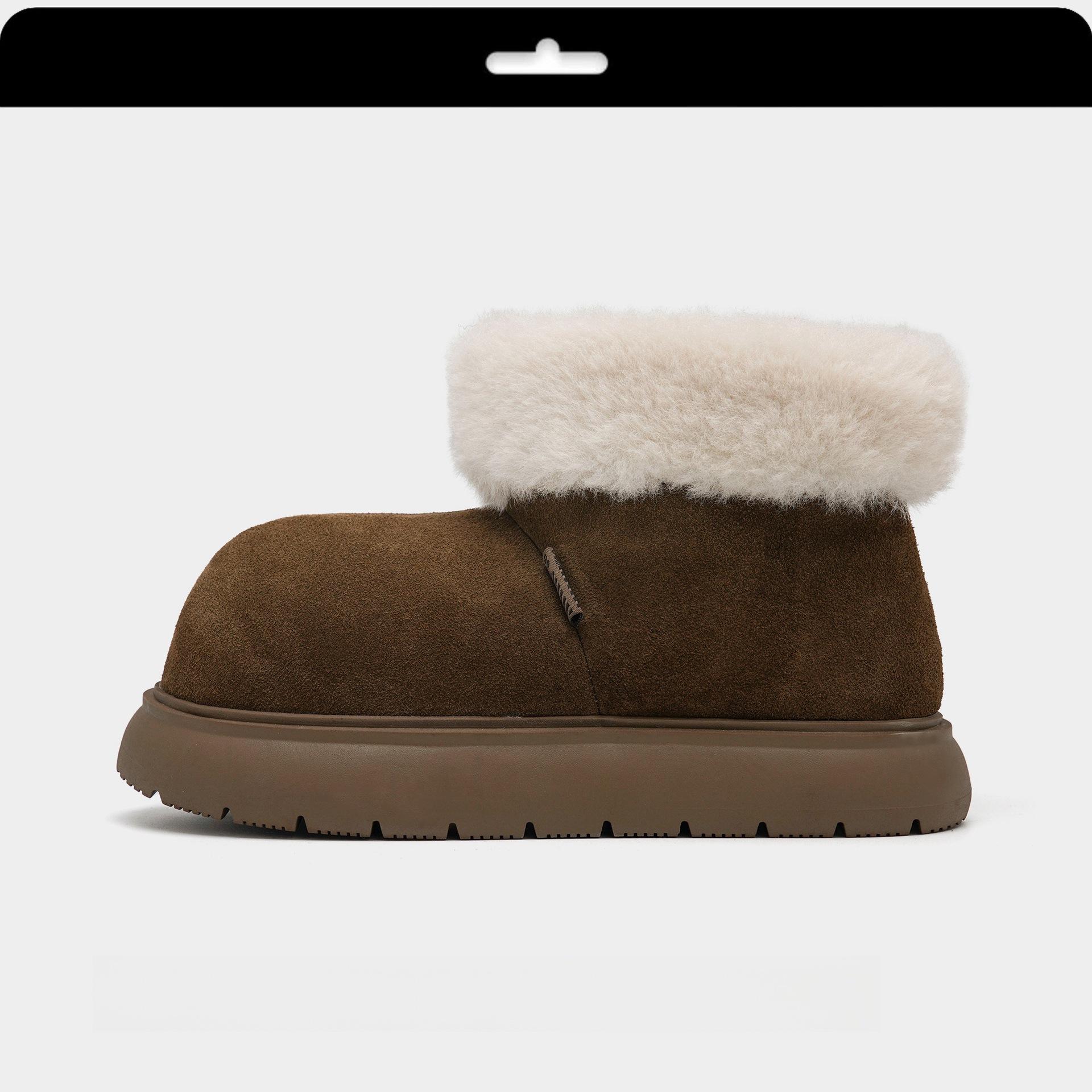 

Kapibara~ niche big-headed thick-soled snow boots for women s winter 2024 new velvet warm and non-slip short boots 40