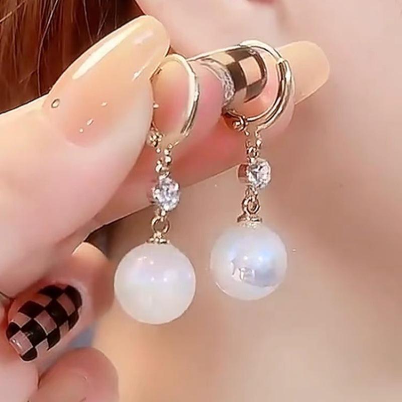 Elegant 2024 Red Bean Pearl Earrings for Women - Trendy, Luxurious Studs
