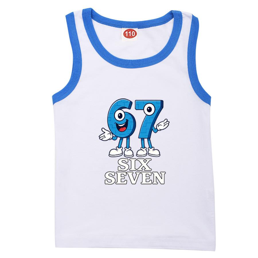 

9194 Kids Steal a Brainrot 67 Cotton Sleeveless Tank Top 170cm синий