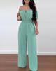 Damen Ein-Schulter V-Ausschnitt Jumpsuit: Locker, Gerade, Vielseitig