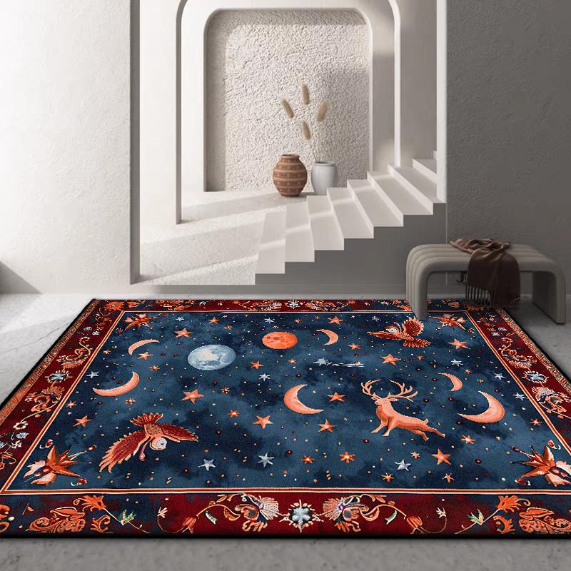 Luxury Starry Sky Design Living Room Carpet Decoration Bedroom Bedside Fluffy Plush Rug Lounge Children Non-slip Floor Mat Soft