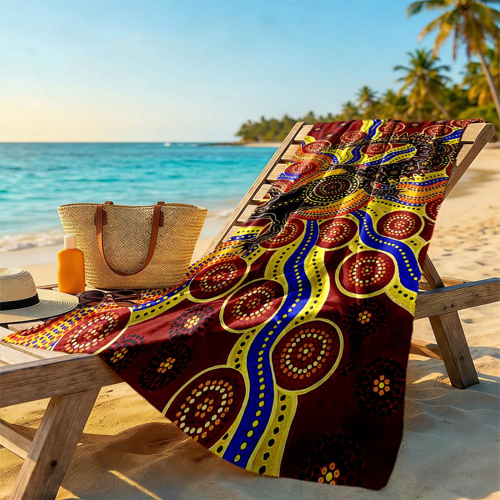Australian Aboriginal Style Beach Towel High Absorbency & Quick-Dry Comfortable Lightweight