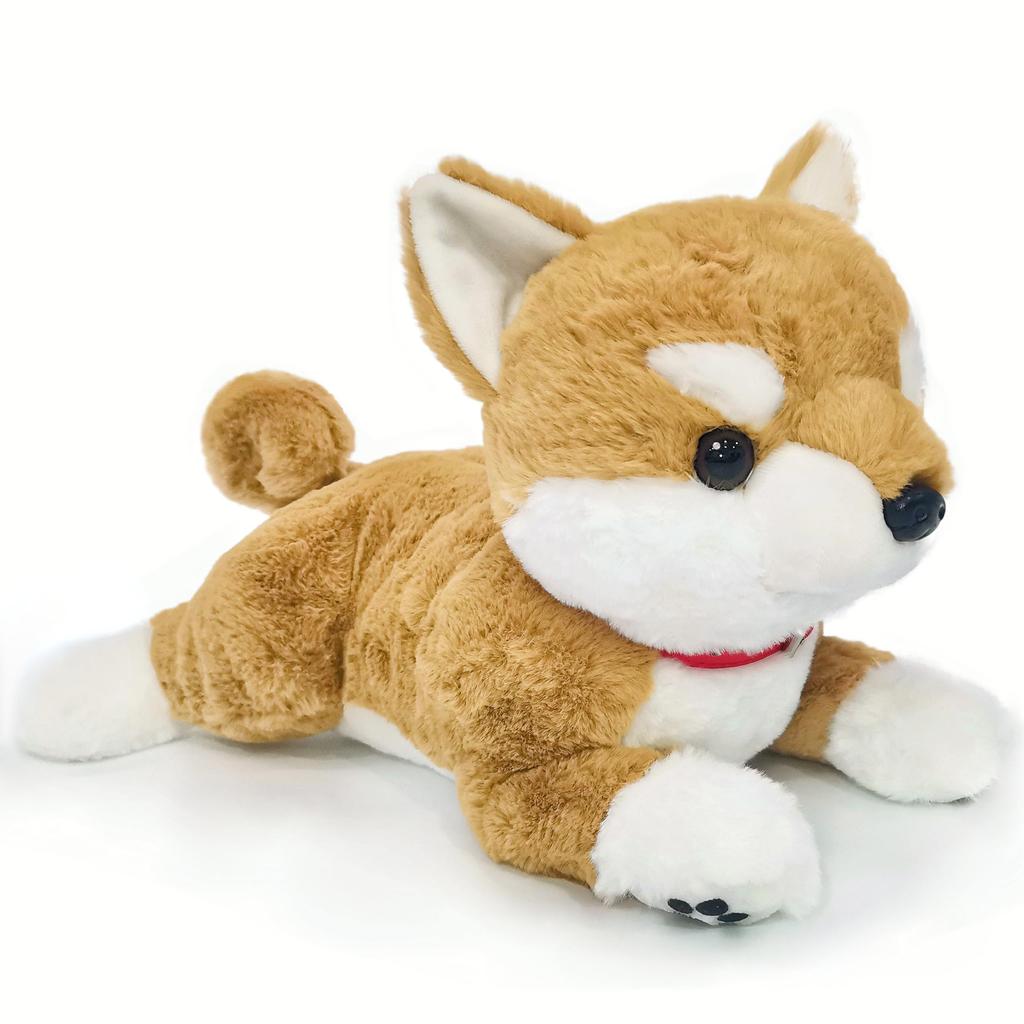 Acest Shiba Inu de 45cm este o pernă de pluș pufoasă, realistă, moale, care decorează camera copiilor.. Este un cadou elegant pentru ceremoniile de intrare la grădiniță,