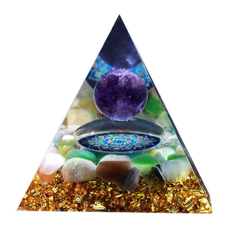 Dreamy Gold Letter Pyramid Resin Crystal Ball Decoration 5 cm