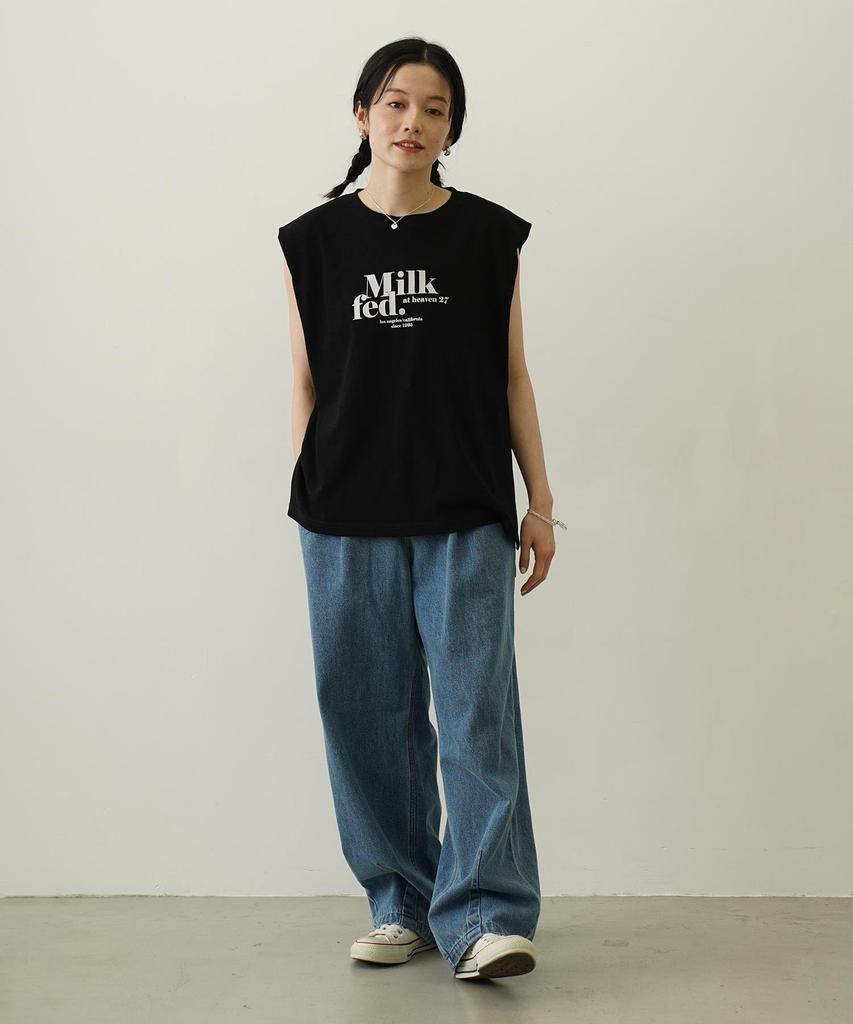 Milkfed Casual Logo Slab Tank Black Women's Top,