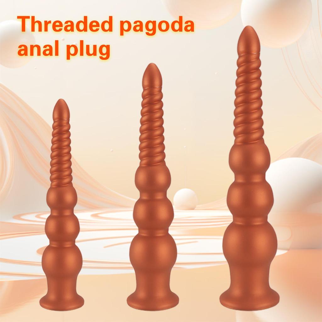 Silicone Threaded Gradient Bead Anal Plug - Alternative Toy for Adults