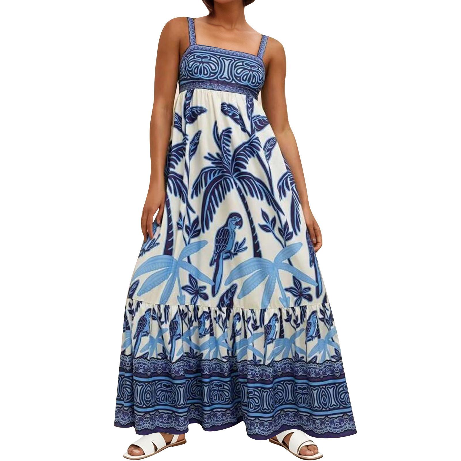 

Женское повседневное модное винтажное платье с цветочным принтом и подтяжками, элегантное праздничное платье M