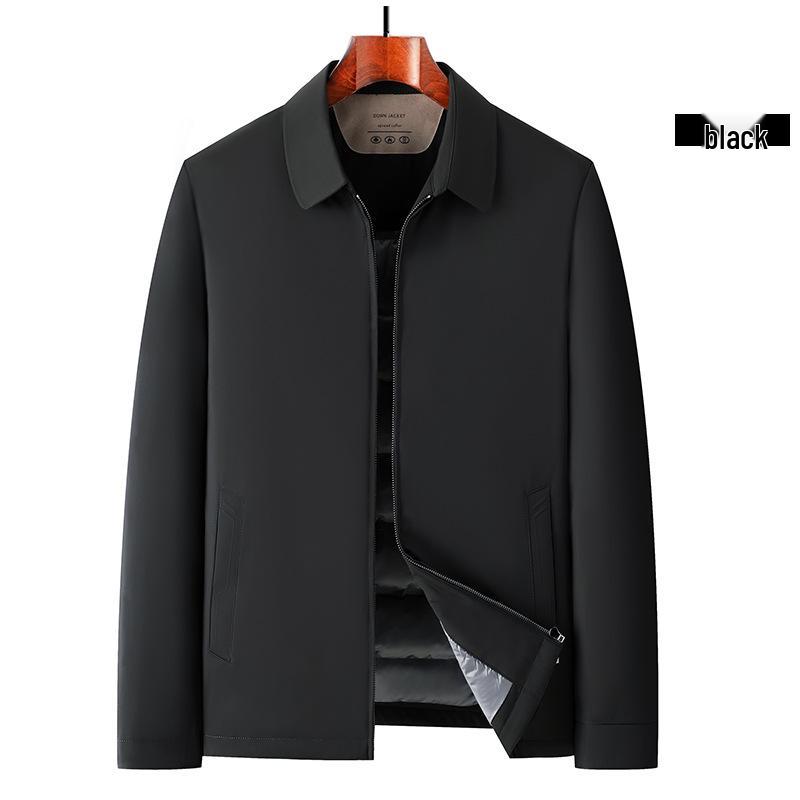 

Мужская зимняя пуховая куртка - Короткое пальто в стиле Business Casual Папа 175 чёрный