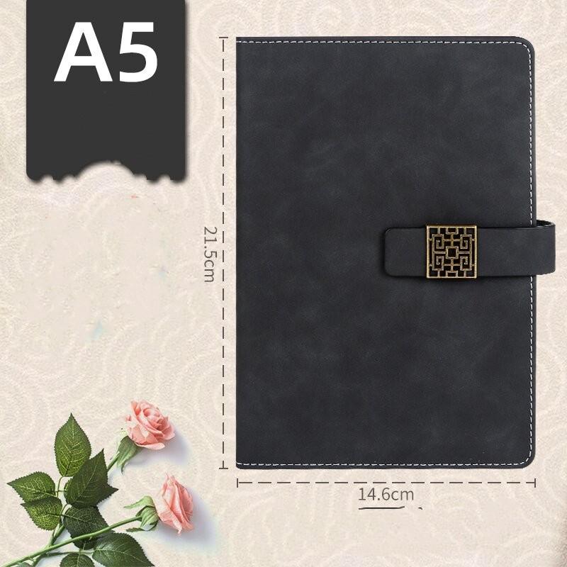 Hot Selle Leather Sublimation Soft Cover A5 Diary Notebook Gift Set Traveler s Notebook With Pen (Black,A5&21.5*14.6CM) чёрный