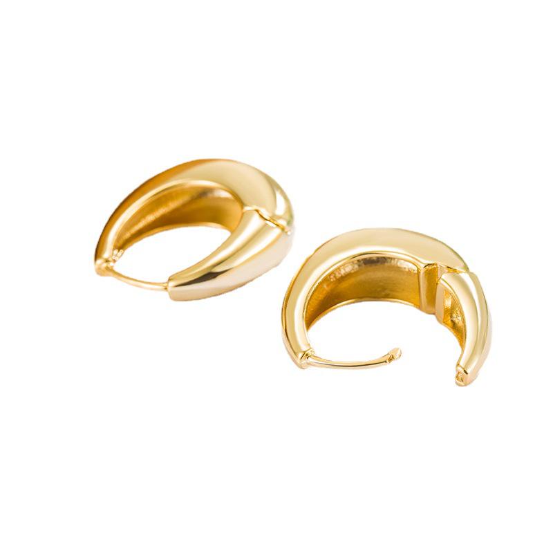 Women's Oval Geometric Hoop Earrings - Simple European & American Style, Trendy Commuting Jewelry.