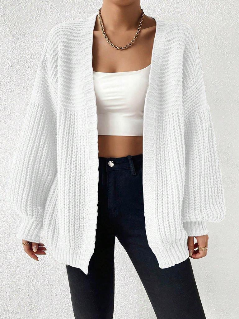 2026 Women's Solid Color Knit Loose Cardigan Sweater - Versatile, Simple, and Cozy