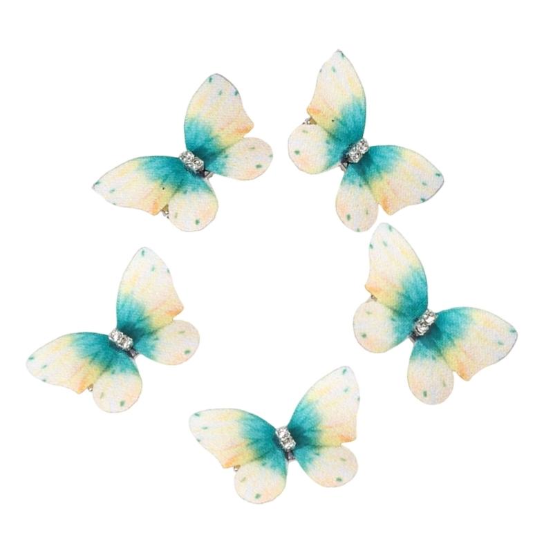 Pack Of 5 Butterfly Hair Clip For Women Girl Hair Accessories Side Barrettes For Parties Proms School Event Wear