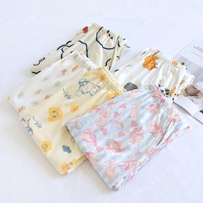 Women's Soft Autumn Knit Cotton Pajama Pants: Loose, Cartoon Style, Wear Indoors or Out
