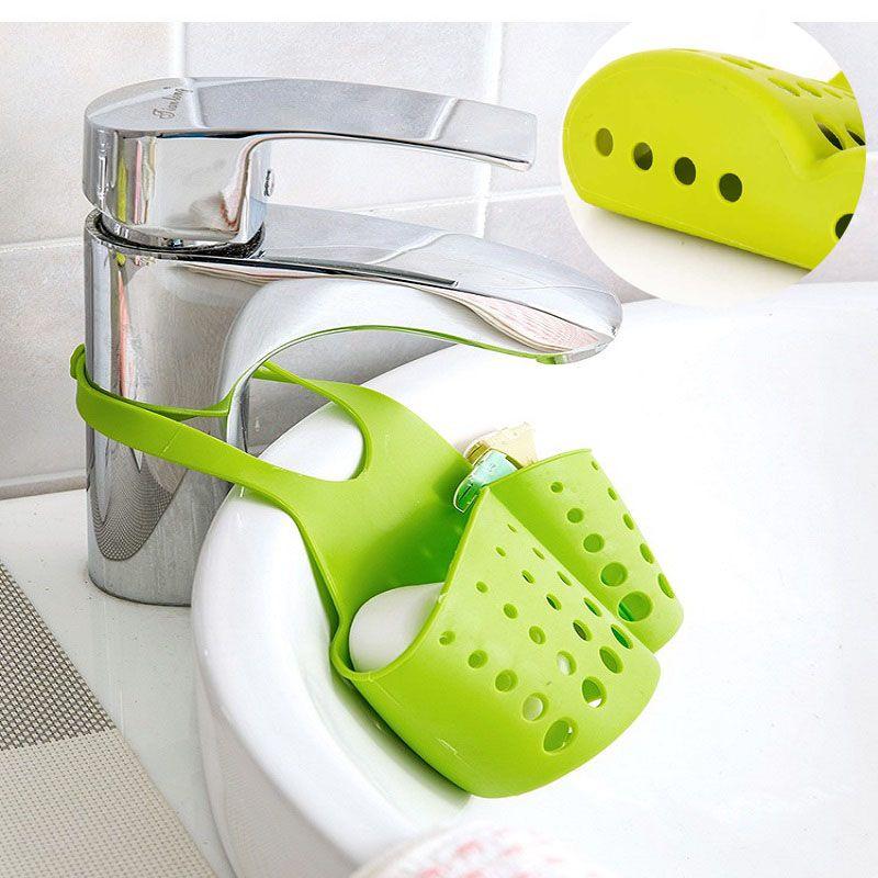 Versatile Kitchen Sink Soap Sponge Holder With Adjustable Strap For Easy Organizing