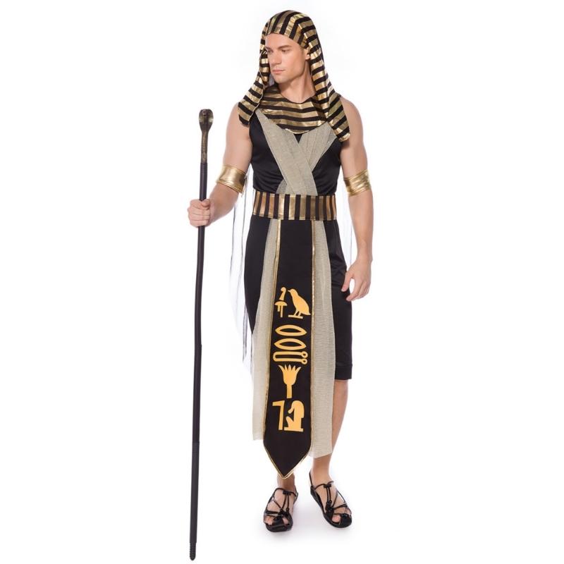 Man Egyptian Costume Set Women Egypt Queen Outfit Egyptian Collar Wristbands Belt Decorations for Halloween Cosplay