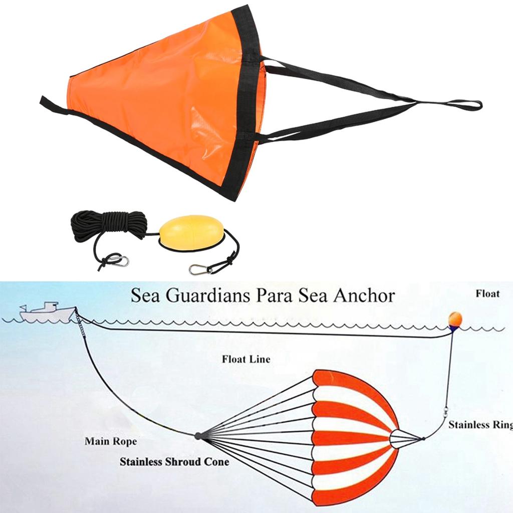 32 Zoll Hochleistungsfähiger Langlebiger PVC Oranger Boots-Schwimmer-Satz Yacht Gummi-Schlauchboot Kajak Kanu Treibanker