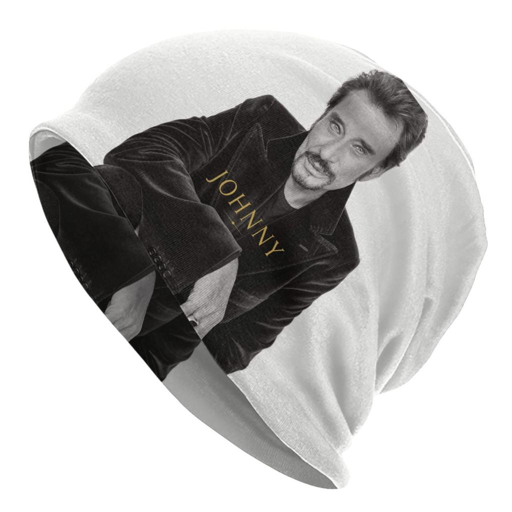 Individuelle Johnny Hallyday Mütze Gestrickte Mütze Unisex Damen Hip Hop Unisex Französischer Popsänger Winter Warm Skullies Beanies Mützen