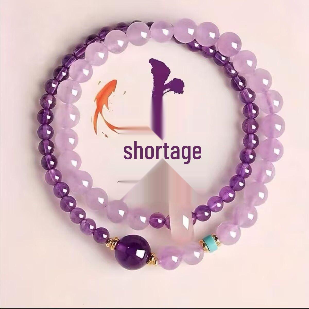 

Lavender Double-Loop Bracelet: Women s Light Luxury Design with Good Luck Charm