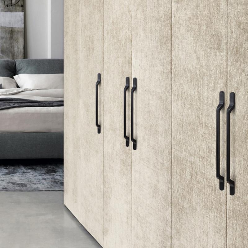 WV Kitchen Cabinet Storage Handle Black Gold Dressers Drawer Pulls and Knobs Furniture Wardrobe Cupboard Door Handles Hardware