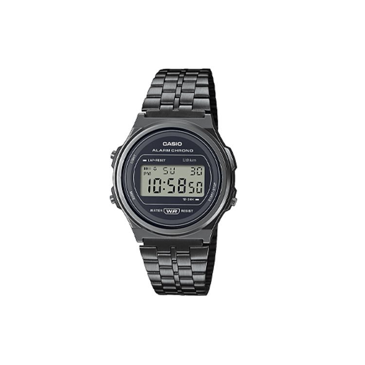 

Casio Versatile LCD Display Quartz Movement Stainless Steel Strap Watch Unisex Watches Black A171WEGG-1AEF Black Dial