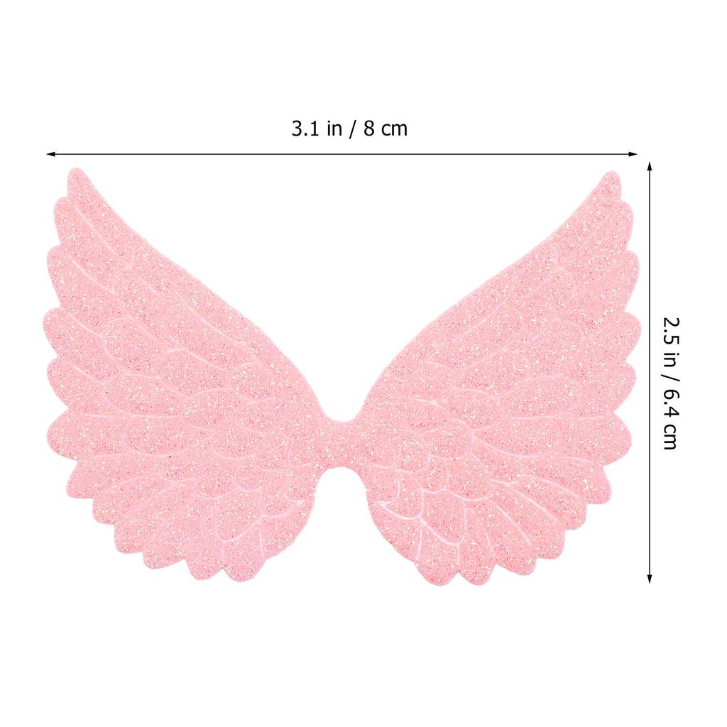 30Pcs Glitter Angel Wing Craft Supplies Textured Angle Wings For Diy Cake Topper Cupcake Decoration Sewing Patch Jewelry
