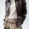 American Retro Long-sleeved Lapel Leather Jacket Women's Spring and Autumn Sweet Cool Girl Motorcycle Jacket Short Top