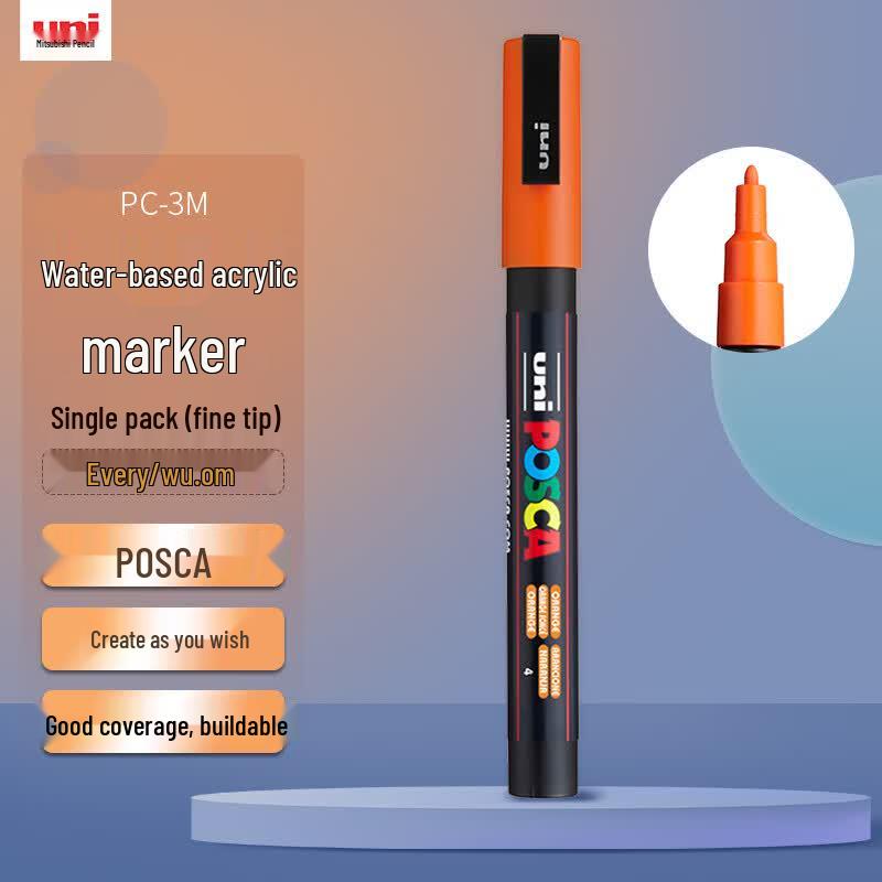 Uni Mitsubishi POSCA PC-3M Fine Tip Acrylic Marker Pen оранжевый