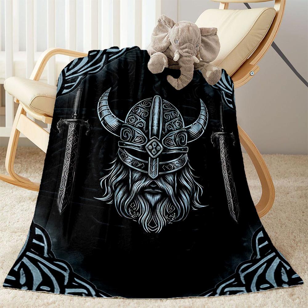 Viking Compass And Wolves Blankets Are Suitable for Living Rooms,making Them an Ideal Choice for Outdoor Travel and Gifts.