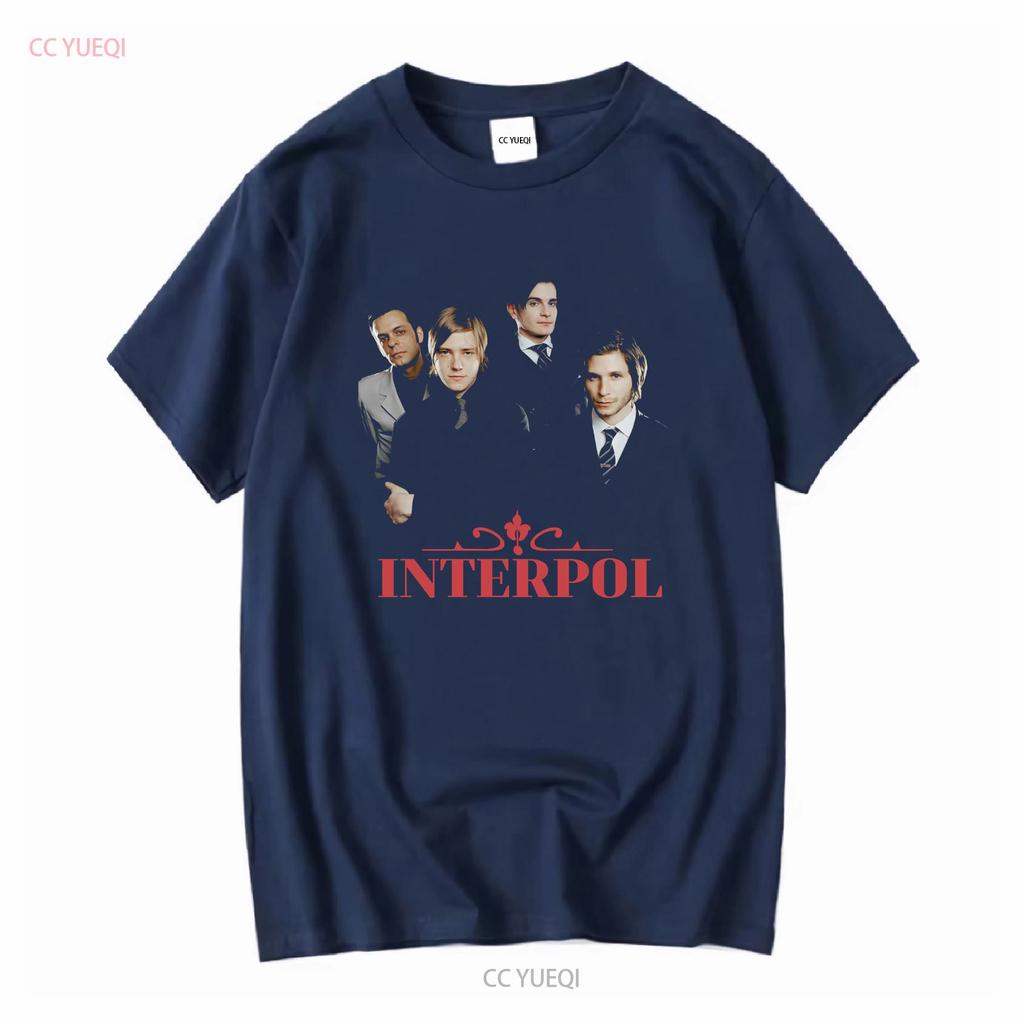Interpol Rock Band T Shirt Black Cotton Unisex Gift For Fan Te7169 Vintage Washed Stylish Streetwear Unisex Casual Versatile