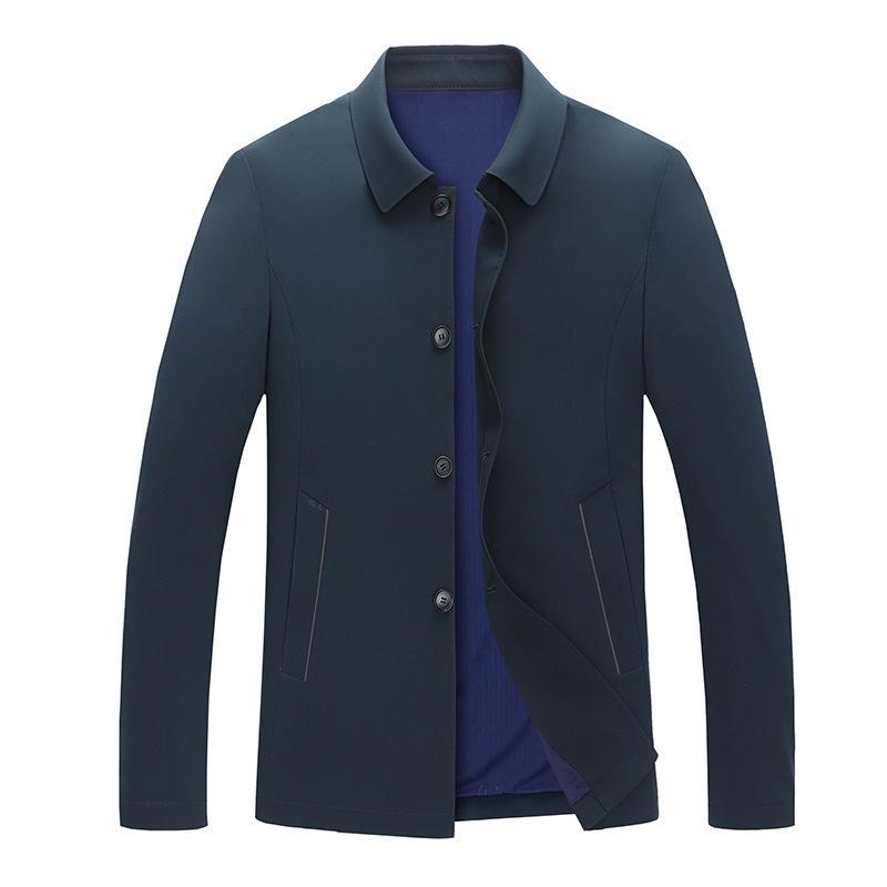 Autumn New Middle-aged and Elderly Men's Jacket Dad Jacket Long Button Coat Male Loose Large Size Jacket