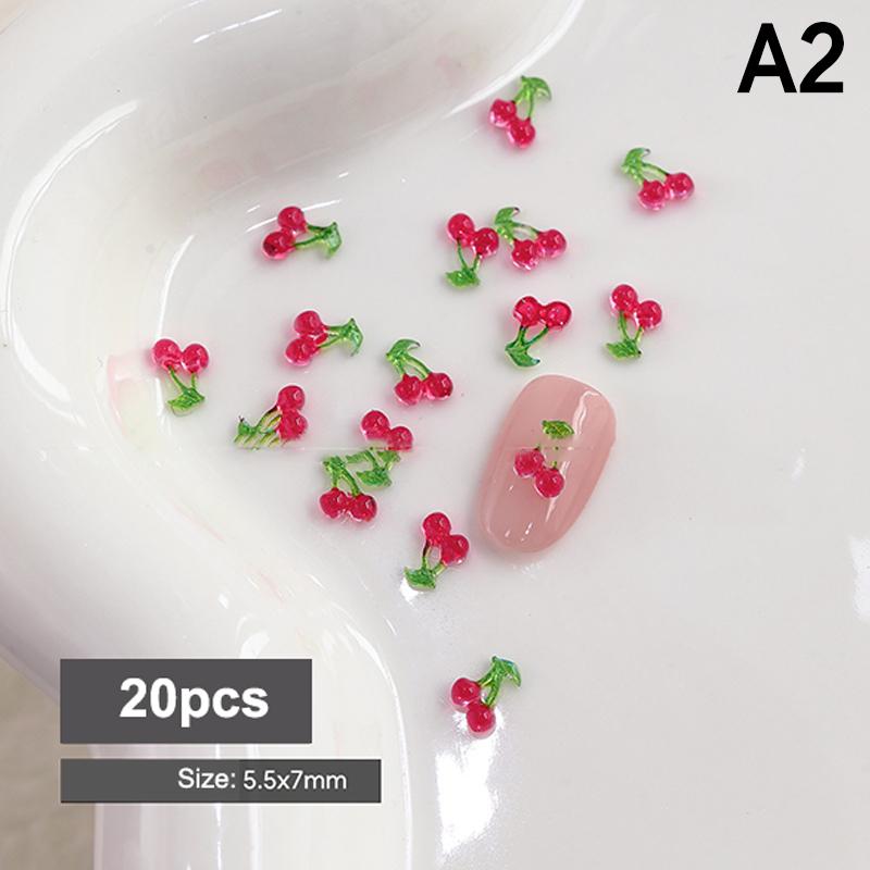 

20 шт. Милые 3D Мини Красные Вишни Аксессуары для Нейл-Арта Смола Фрукты Подвески для Ногтей Ювелирные Изделия Украшения для Нейл-Арта Детали Инструмент для DIY Маникюра