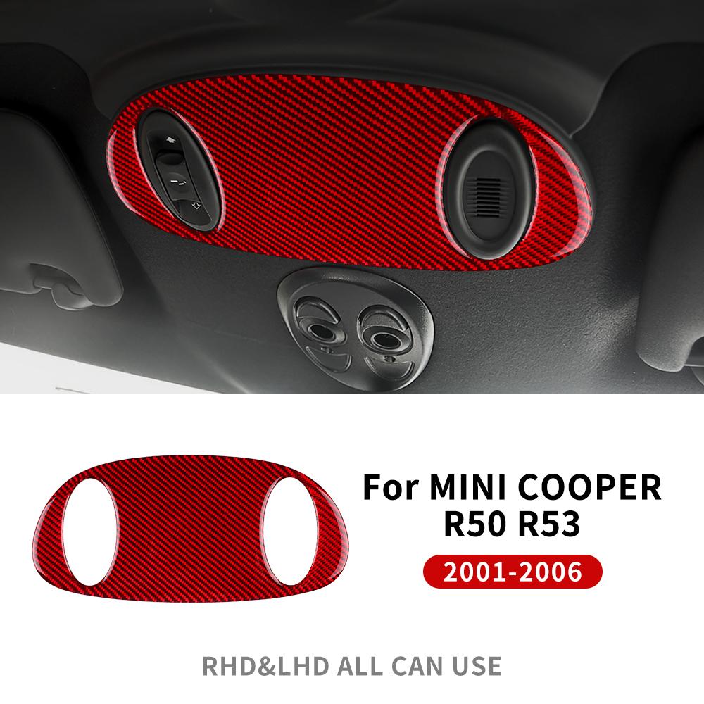 

For Mini Cooper R50 R53 2001-2006 Car Roof Reading Light Console Real 3D Soft Carbon Fiber Sticker Overhead Cover Interior Trim For R50 R53