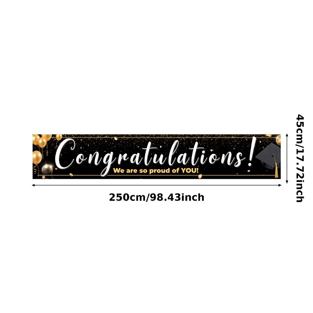 Festive Look Academic Achievement Banner Congratulations Sign Graduation Party Decor for Academic Celebration Photo Backdrop