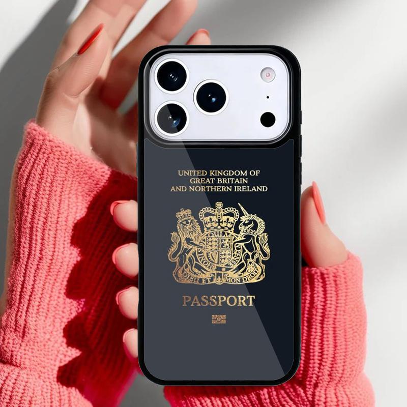 United Kingdom British Passport Phone Case for iPhone 17 Air 16e 15 14 13 Pro Max Back Cover for 12 11 Pro Coque