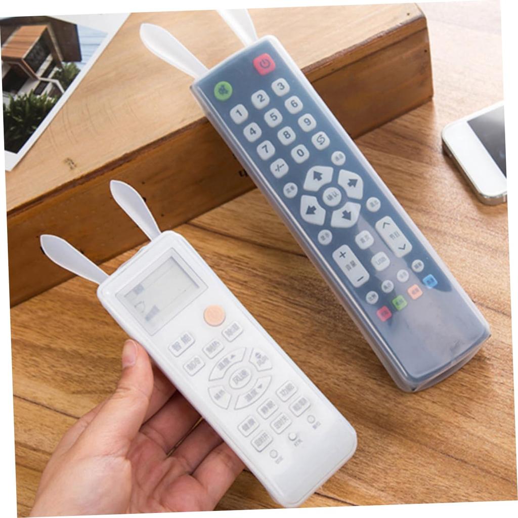 3PCS Luminous Silicone Remote Control Cover, Rabbit Ears Dustproof Anti-Fall Protective Case for TV and Air Conditioner Remotes