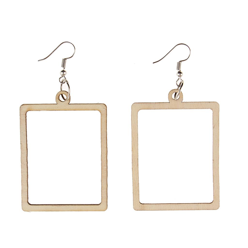 Geometric Earrings Wooden Drop Ear Stud For Women