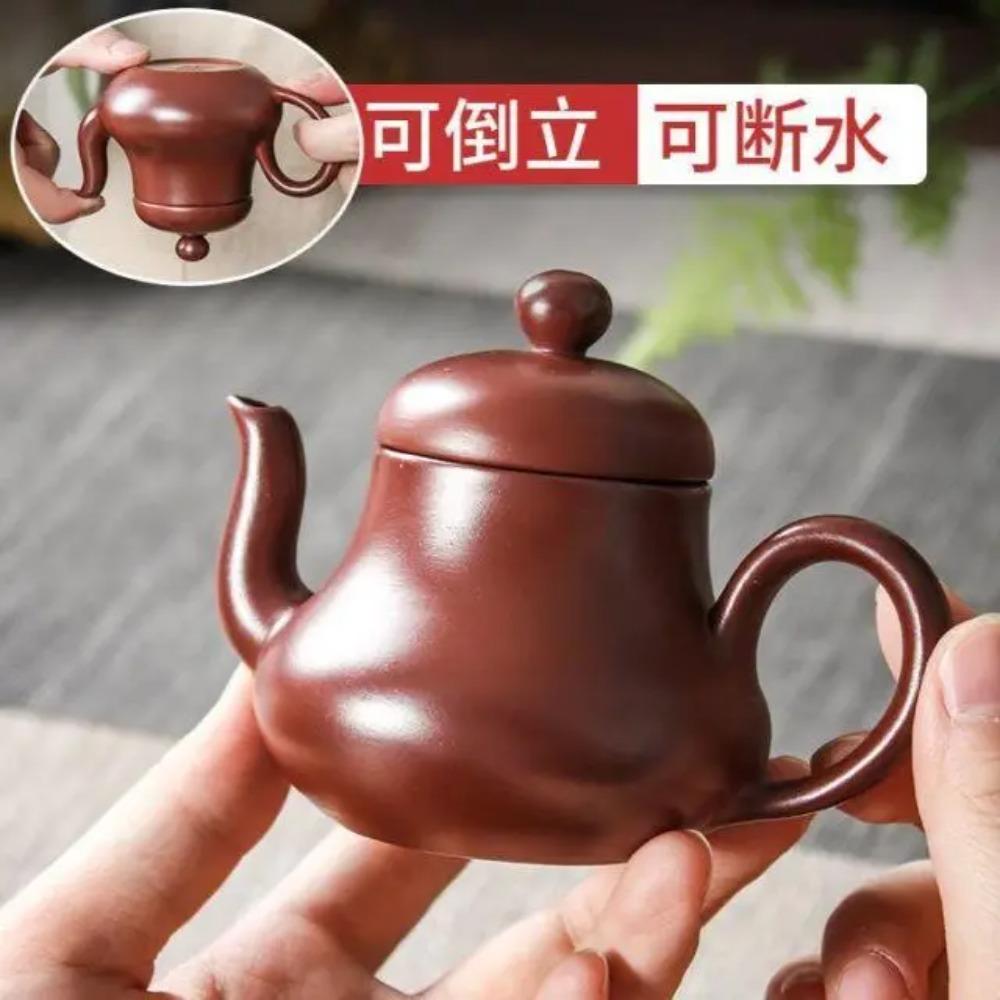 130cc Yixing Purple Clay Teapots Famous Artists Handmade Pear-shaped Small Capacity Tea Pot Kettle Chinese Zisha Tea Set Teaware