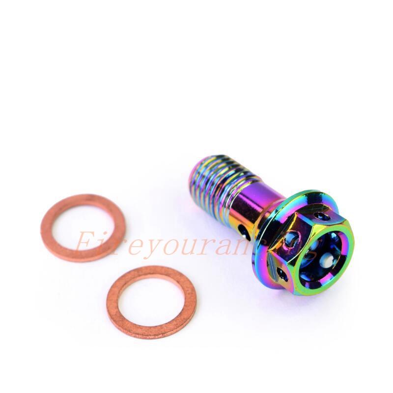 Motorrad Bremsleitungen Bremssattel Universal M10X1.25/1.0mm Banjo Schrauben Bunte Motorrad Ölnippel Schrauben Öl Schrauben