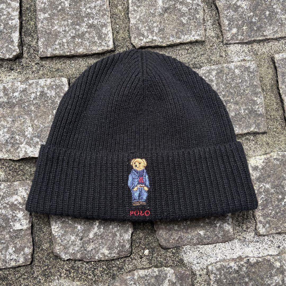 

[Б/У] Вязаная шапка с вышивкой медведя Polo Ralph Lauren