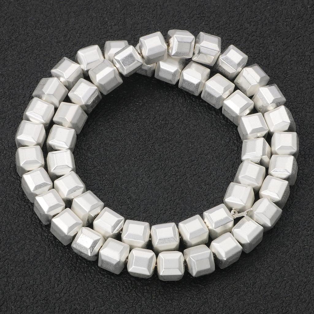 45 Style Natural Stone Silver Color Hematite Beads Heart Square Round Spacer Beads for Jewelry Making Diy Bracelet Necklace 15''
