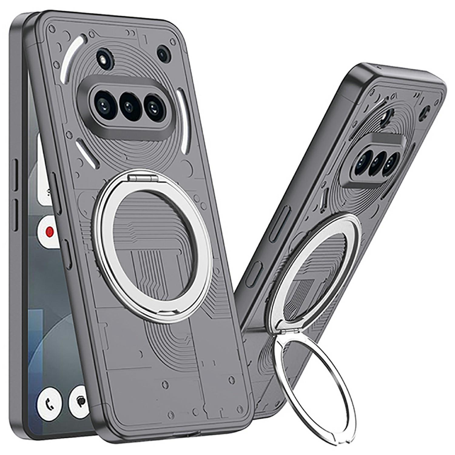 

For Nothing Phone (3a) Case Magnetic Kickstand Hard PC Shockproof Phone Cover Grey