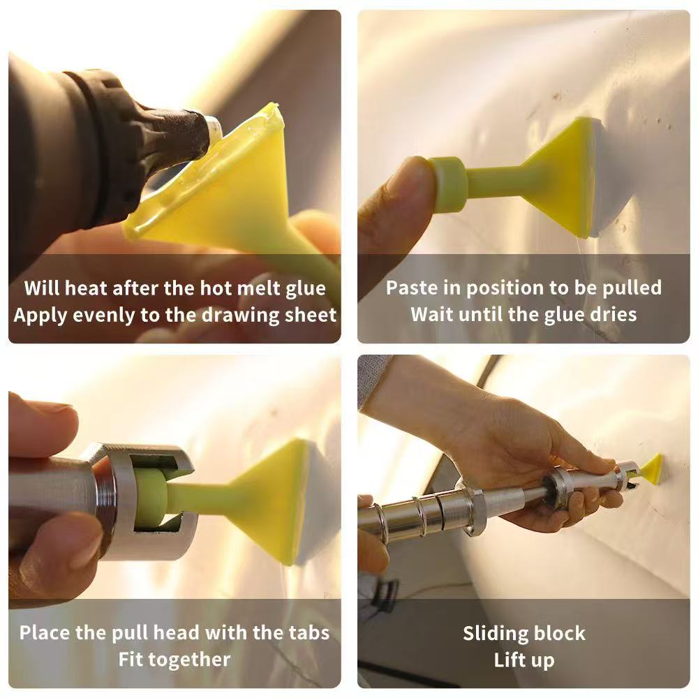 Car Dent Repair Puller 26-43cm Telescopic Slide Hammer with Anti Slip Puller For Hail Damage Door Dings Paintless Dent Removal