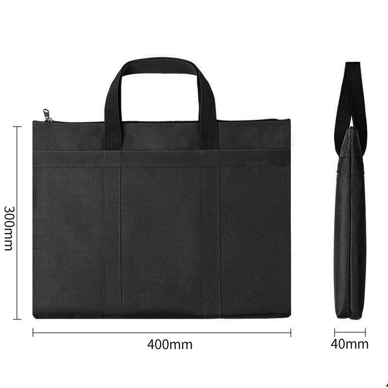 

1pcs materials thickened exam paper file bag Laptop bag handbag canvas zippered storage bag office business meeting