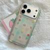 Spring Floral Transparent Plaid Chain iPhone 16/17 Pro Max/15/14 Case for Women