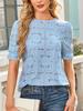 European American Women's Summer Lace Puff Sleeve Top TK2026