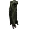 2023 Autumn Plus Size Loose Knit Lace Long Fleece Sweatshirt Casual Dress