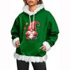 Women's Christmas Casual Fleece-Lined Hoodie With Long Sleeves And Pockets Sweatshirt Top